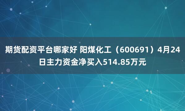期货配资平台哪家好 阳煤化工（600691）4月24日主力资金净买入514.85万元