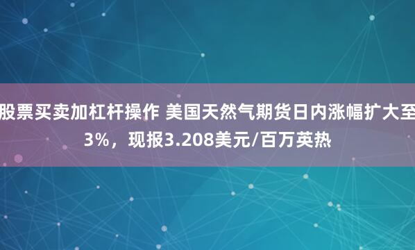 股票买卖加杠杆操作 美国天然气期货日内涨幅扩大至3%，现报3.208美元/百万英热