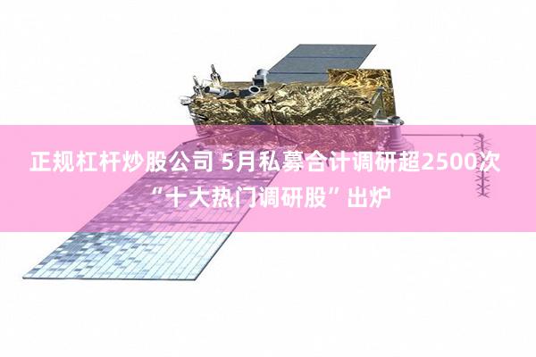 正规杠杆炒股公司 5月私募合计调研超2500次 “十大热门调研股”出炉
